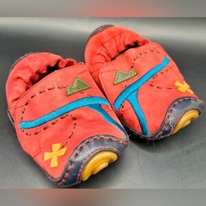 Umi Red Baby Shoes with Blue and‎ Green Details, Size:19